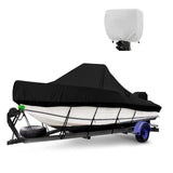 Garvee Housse de Console Centrale Bateau 16'-18.5' Étanche PU Oxford 600D Résistante UV avec Ventilation et Sangles Ajustables pour Remorquage - 