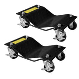 Garvee Lot de 2 Chariots de Déplacement Auto 1 361 kg, Plateforme en Acier Renforcé, Roues avec Freins, Compatible SUV et Pick-up - Black
