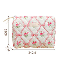 Trousse de maquillage Garvee 3 pièces (L+M+S) Petite trousse cosmétique pour femme, idéale pour les voyages et les activités de plein air, motif floral rose