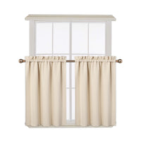 Cantonnières occultantes Garvee, lot de 2, beige, 66 x 91 cm, pour salon, cuisine, chambre, isolation thermique