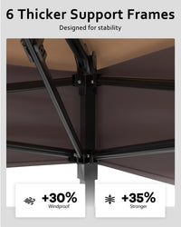 Pavillon pliant Garvee 3,65 m x 3,65 m avec moustiquaire, résistant aux UV, réglable en hauteur (3 positions), structure en acier, 6 panneaux latéraux, poches à sable pour le jardin et le camping, blanc