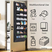 Organisateur de chaussures Garvee à suspendre à la porte, 24 poches, gain de place, robuste, pour chambre et salle de bain, couleur neutre