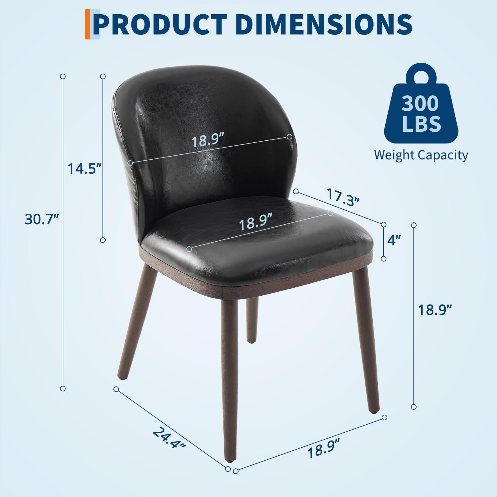 Garvee ensemble de 2 chaises de salle à manger, dossier ergonomique moderne, pieds en bois, capacité de charge de 120 kg, profil mince, pour cuisine et restaurant, gris