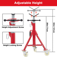 Support de tuyauterie Garvee avec tête en V, hauteur réglable de 71 à 132 cm, pliable, en acier, capacité de charge de 500 kg, avec roulettes, stable, pour le soudage, les ateliers et l'industrie
