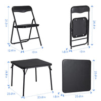Ensemble table et chaises pliantes pour enfants Garvee, structure en métal, rembourrées, pliables pour manger et jouer, chambre d'enfant, multicolore