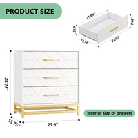 Garvee commode en bois pour chambre à coucher, 3 tiroirs, MDF, blanc, moderne, anti-poussière, robuste, compacte, pour entrée ou salon