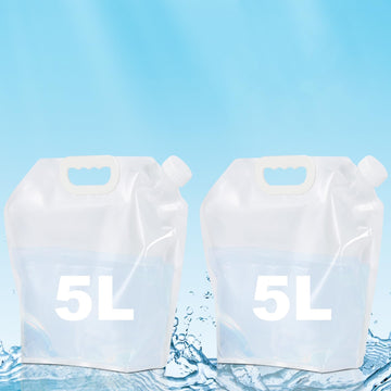 Sacs à eau d'urgence Garvee 5L, lot de 2, conteneurs d'eau portables en PE pour le camping, la randonnée et les situations d'urgence, comme sur la photo
