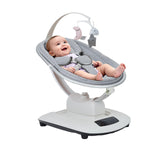 Garvee balancelle pour bébé Électrique 5D avec silicone souple, maintien multipoint, Montessori pour Nouveau-Nés, 74,5 × 50 × 50 cm, Blanc - Gris clair
