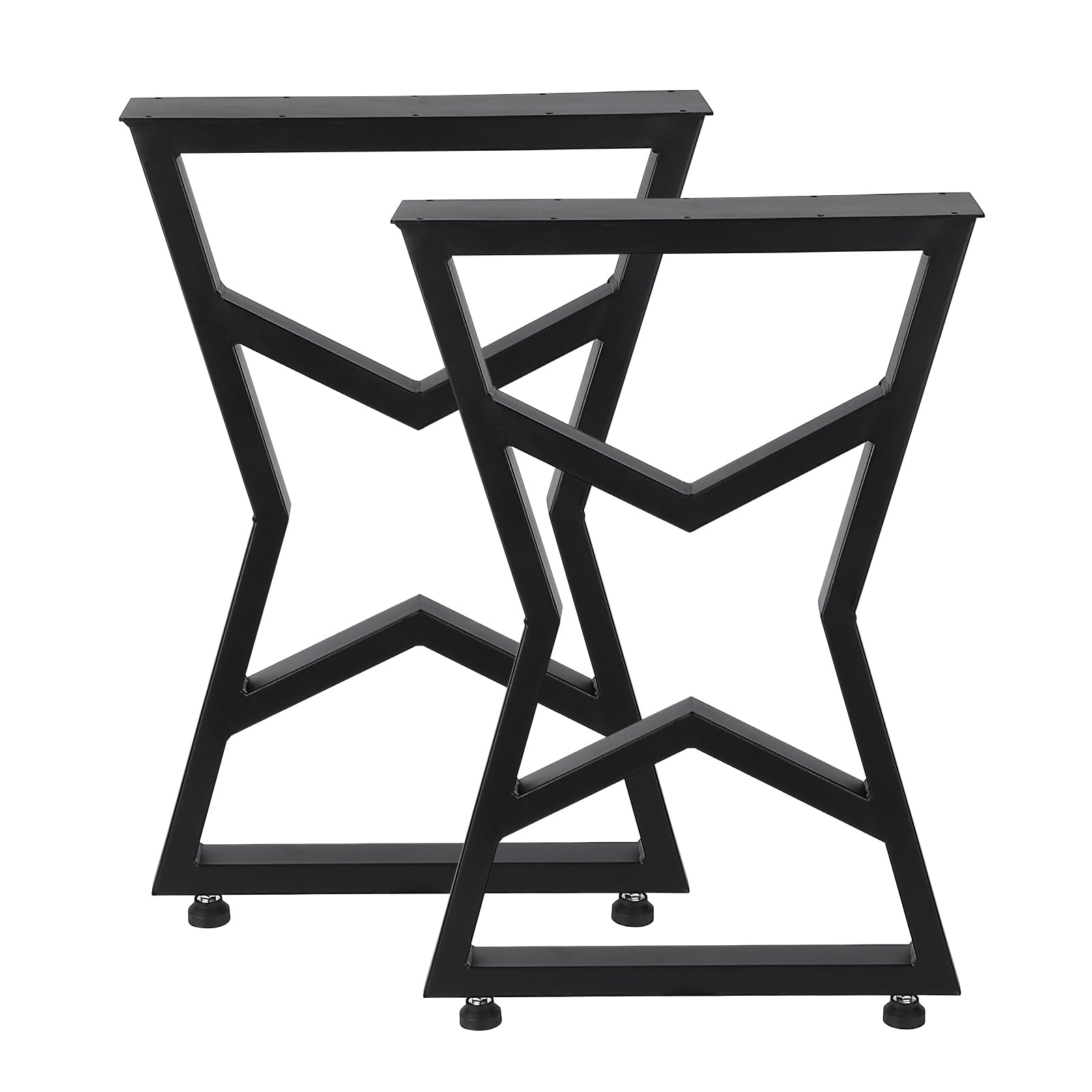 Pieds de table en métal Garvee 28 x 20 pouces, robustes, en fer forgé, réglables, pour tables de salle à manger et de jardin, noirs