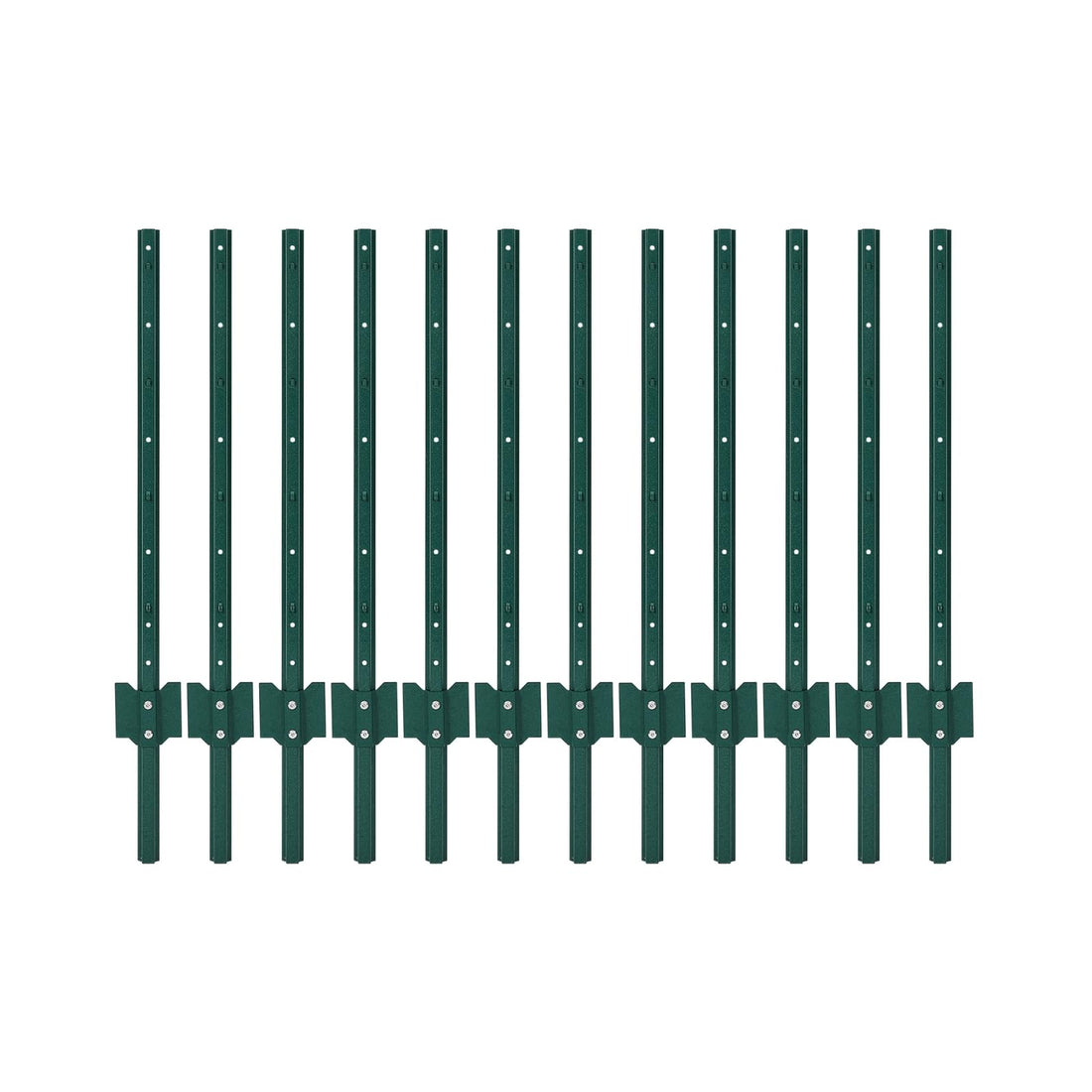 Garvee Poteau de clôture métallique de 91 cm (91 cm), profilé en U, acier robuste, revêtement en poudre vert, pour jardin et cour