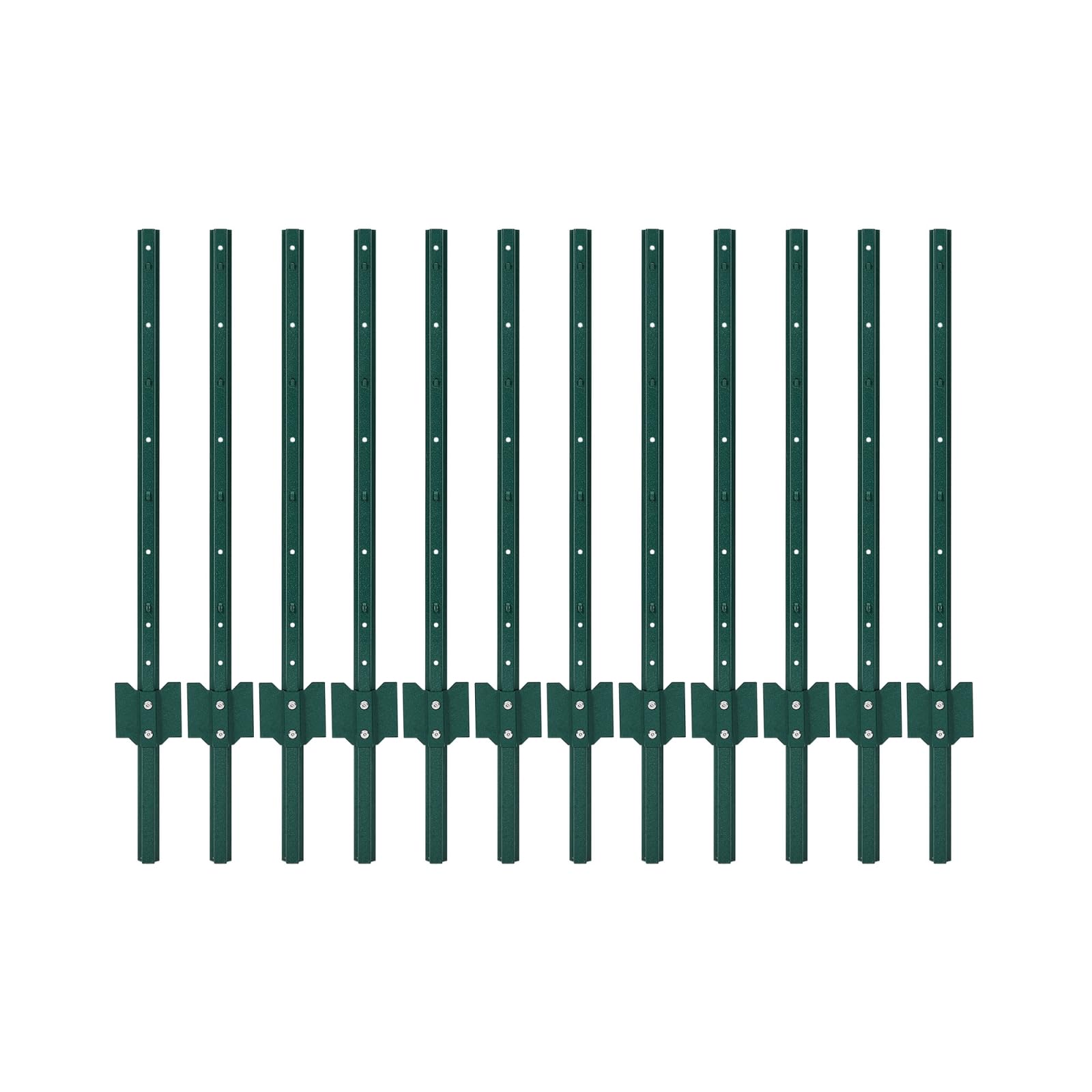 Poteau de clôture métallique Garvee de 91 cm (3 pi), profilé en U, acier robuste, revêtement en poudre vert, pour jardin et cour.
