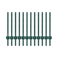 Poteau de clôture métallique Garvee de 91 cm (3 pi), profilé en U, acier robuste, revêtement en poudre vert, pour jardin et cour.