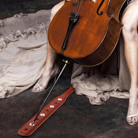 Piquet de violoncelle Garvee avec sangle réglable en 8 points, en cuir microfibre antidérapant, pliable, noir, idéal pour la scène
