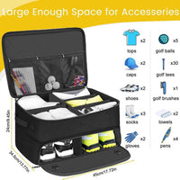 Coffre de golf Garvee, organisateur 2 couches étanche avec 5 compartiments ventilés, portable et robuste, pour accessoires de golf, voiture et extérieur.