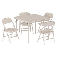 Ensemble table et chaises pliantes pour enfants Garvee 5 pièces, structure en métal, revêtement en cuir PU, pour salle de jeux et camping, pliable, sûr et stable