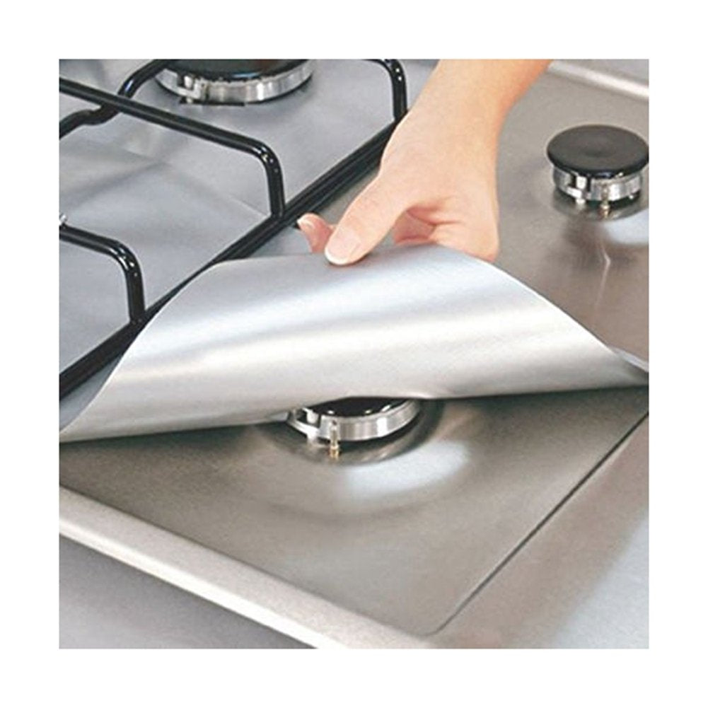 Protection de cuisinière à gaz Garvee, réutilisable, antiadhésive, résistante à la chaleur, lot de 4, pour usage domestique
