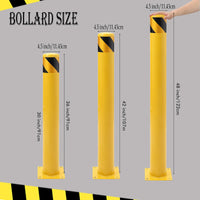 Garvee borne de sécurité en acier 91 cm, bande réfléchissante jaune 11,4 cm, pour signalisation routière et parkings