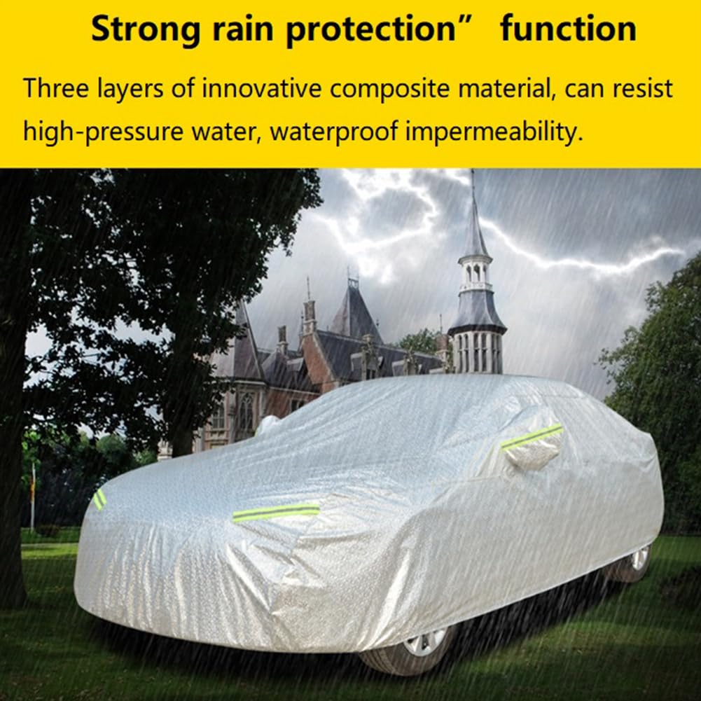 Housse de voiture Garvee, housse d'hiver toutes saisons, imperméable, protection intégrale, Passat 4,9 x 1,9 x 1,55 m, argent