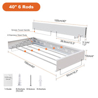 Étendoir à linge mural Garvee avec 6 barres en aluminium, pliable, pour salle de bain et buanderie, gain de place, stable, blanc