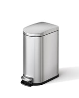 Poubelle Garvee 10 L en acier inoxydable avec couvercle à fermeture douce et bac intérieur pour salle de bain et chambre, compacte, étanche, avec poignée, argentée - argent