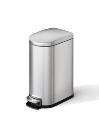 Poubelle Garvee 10 L en acier inoxydable avec couvercle à fermeture douce et bac intérieur pour salle de bain et chambre, compacte, étanche, avec poignée, argentée