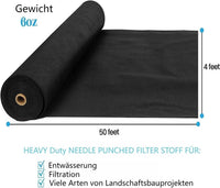 Géotextile de jardin Garvee pour le contrôle des mauvaises herbes, 21 m² (1,4 m x 15 m), en polypropylène (PP), 170 g/m², résistance à la traction de 350 N, drainage, protection contre l'érosion, allées et routes, stabilisation, drains français.
