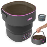 Garvee Mini lave-linge pliable 13L avec panier d’essorage, portable pour camping et voyage, bleu, basse consommation - Noir & Violet & 13L & Prise UE