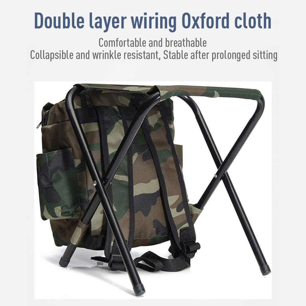 Chaise de randonnée portable Garvee, pliable et résistante à la pluie, idéale pour l'alpinisme et la pêche. Charge maximale : 100 kg. Tissu Oxford. Convient pour le camping, la randonnée et les voyages.