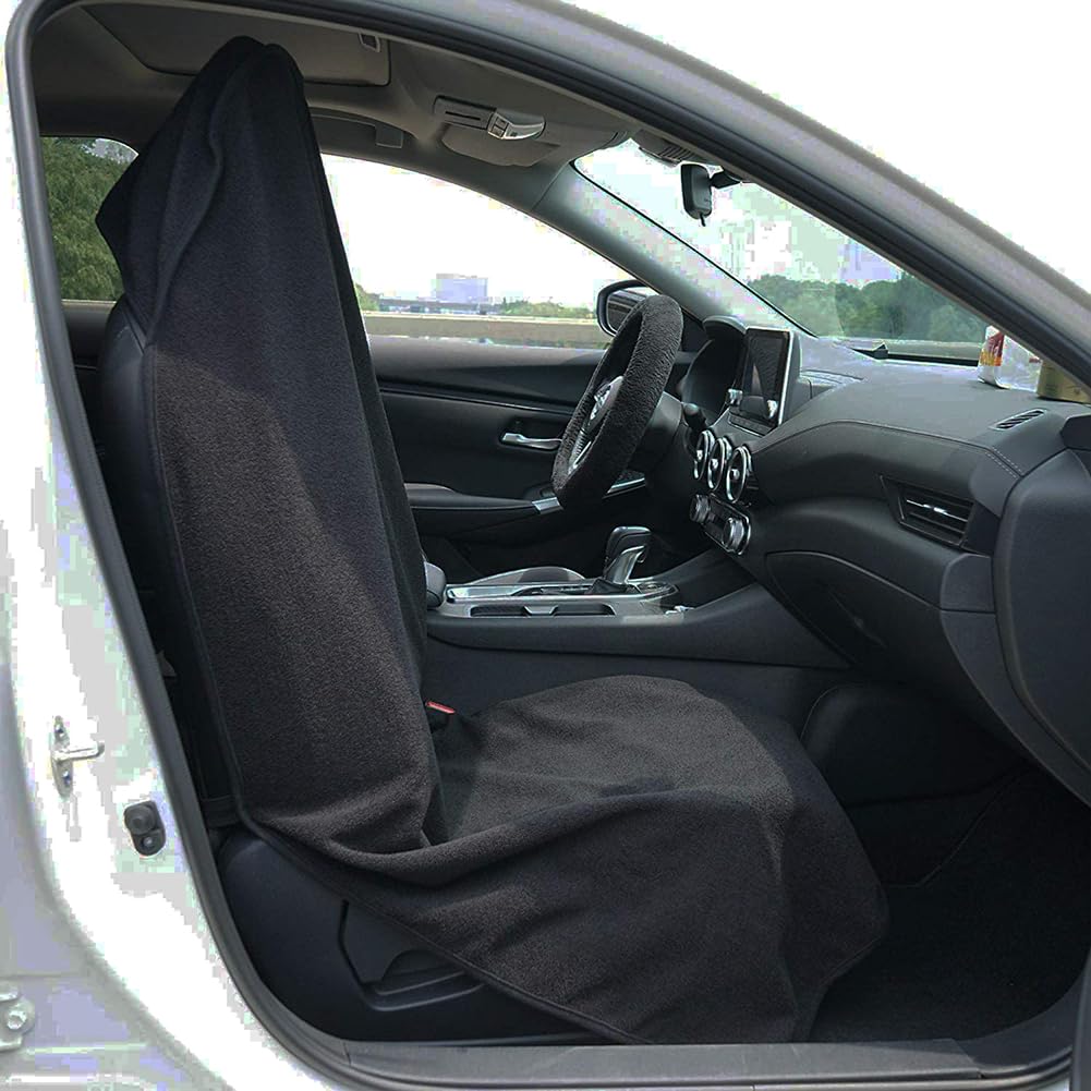 Housse de siège auto imperméable Garvee, universelle beige, en PVC durable, compatible avec la plupart des voitures, résistante aux rayures, idéale pour les voyages en famille.