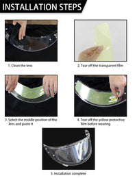 Film antibuée Garvee pour visière de casque intégral, autocollant universel pour casque de moto, transparent, ajustement parfait
