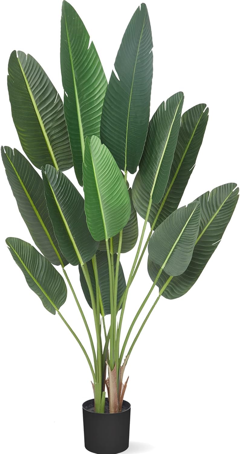 Garvee Oiseau de Paradis Artificiel 183 cm, 13 Troncs Ajustables, Plante Réaliste pour Décoration Intérieure et Extérieure