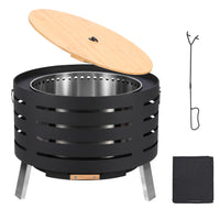 Foyer extérieur portable Garvee de 66 cm (26 pouces) – Sans fumée, en acier inoxydable antirouille, idéal pour le jardin et le camping.