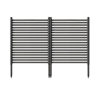 Clôture d'extérieur Garvee 119 x 89 cm, 2 panneaux métalliques, antirouille, résistante aux intempéries, pour jardin et terrasse, flexible, montage facile, grise
