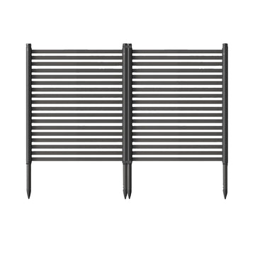 Clôture d'extérieur Garvee 119 x 89 cm, 2 panneaux métalliques, antirouille, résistante aux intempéries, pour jardin et terrasse, flexible, montage facile, grise