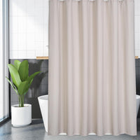 Rideau de douche Garvee, salle de bain, 100 % lin polyester, tissu épais imperméable, crochets rustiques, beige, 122 x 183 cm, luxe hôtelier