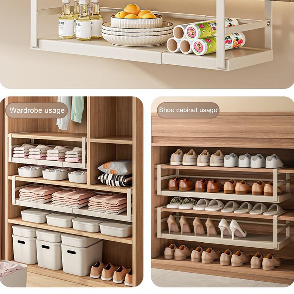 Étagère sous meuble extensible Garvee – Réglable, en métal robuste, pour la cuisine et le bureau (45-63 cm), blanche