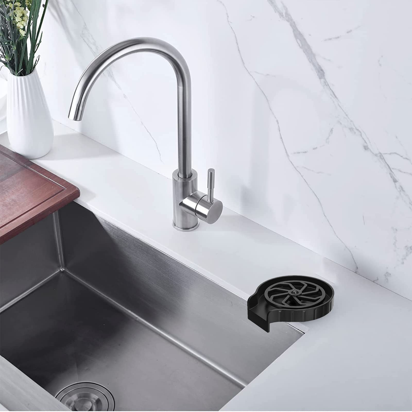 Rince-verres Garvee pour éviers de cuisine, nettoyeur de tasses automatique avec tuyau de 80 cm, matériau ABS, pour verres à vin, chopes à bière, tasses à café