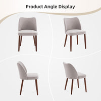 Chaises de salle à manger Garvee modernes, lot de 2, avec dossier ergonomique et pieds en bois d'hévéa, pour salle à manger, salon ou restaurant, gris lin