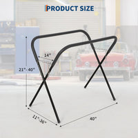 Table de travail pliante Garvee, capacité de charge de 340 kg, hauteur réglable, pliable, structure en acier, rembourrée, pour atelier/garage, jaune