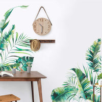 Garvee Stickers muraux Plantes Vertes, Feuilles Tropicales, Autocollants en PVC, 30 × 90 cm, Design Moderne