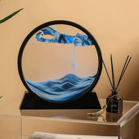 SABLIER ARTISTIQUE 3D GARVEE, Paysage Naturel, 18 cm, Bleu, Pour Salon et Bureau