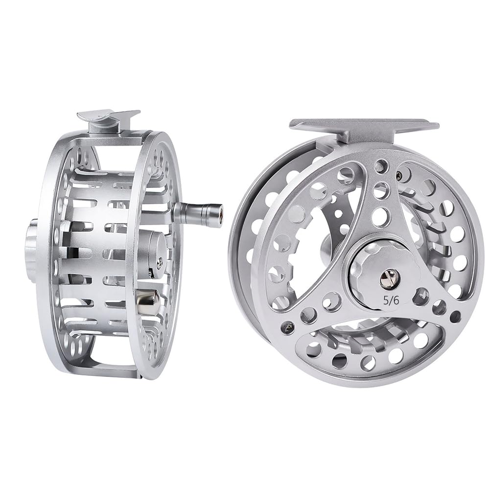 Moulinet de pêche à la mouche Garvee 2+1BB en aluminium CNC, fonctionnement fluide et précis, pour la truite, le brochet et la carpe, couleur argent.