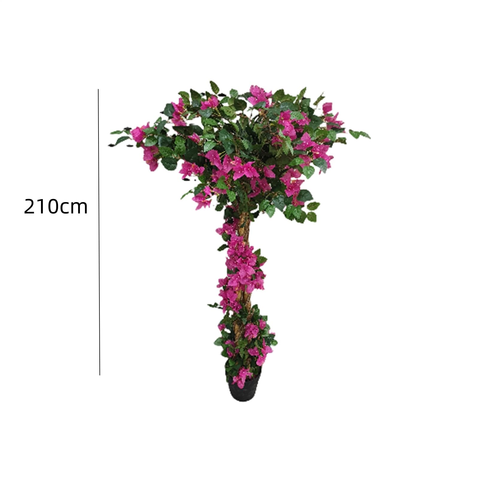 Bougainvillier artificiel Garvee de 2,10 m (6,9 pi) au design réaliste, idéal pour le bureau et le salon. En plastique, facile à nettoyer et polyvalent.