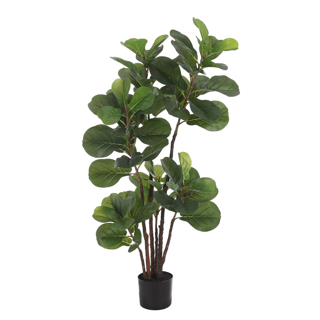 Figuier lyre artificiel Garvee de 1,5 m (4,9 pi) avec 102 feuilles, vert, résistant aux intempéries, idéal pour la décoration de la maison et du bureau.