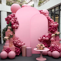 Arche de mariage Garvee - Toile de fond ronde en tissu rose 1 x 2 m pour studio photo et décoration de jardin