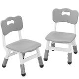 Chaise enfant Garvee, réglable en hauteur (3 niveaux), en plastique robuste, pour garçons et filles, grise, lot de 2, pour la maison et l'école