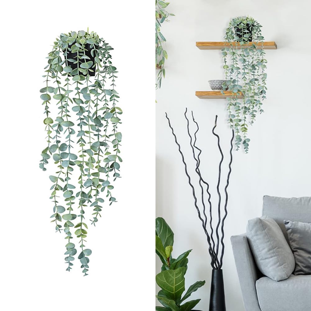 Couronne d'eucalyptus artificiel Garvee 35 cm, feuilles vertes décoratives pour porte, mur, fenêtre, porche