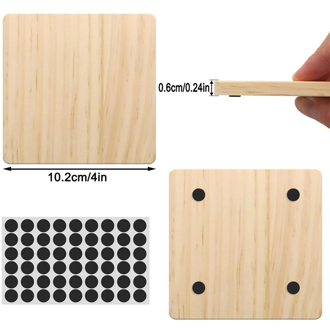 Panneaux de contreplaqué Garvee en bois de bouleau de 6 mm d'épaisseur pour la fabrication de pièces en bois naturel de 10 x 10 x 6 mm.
