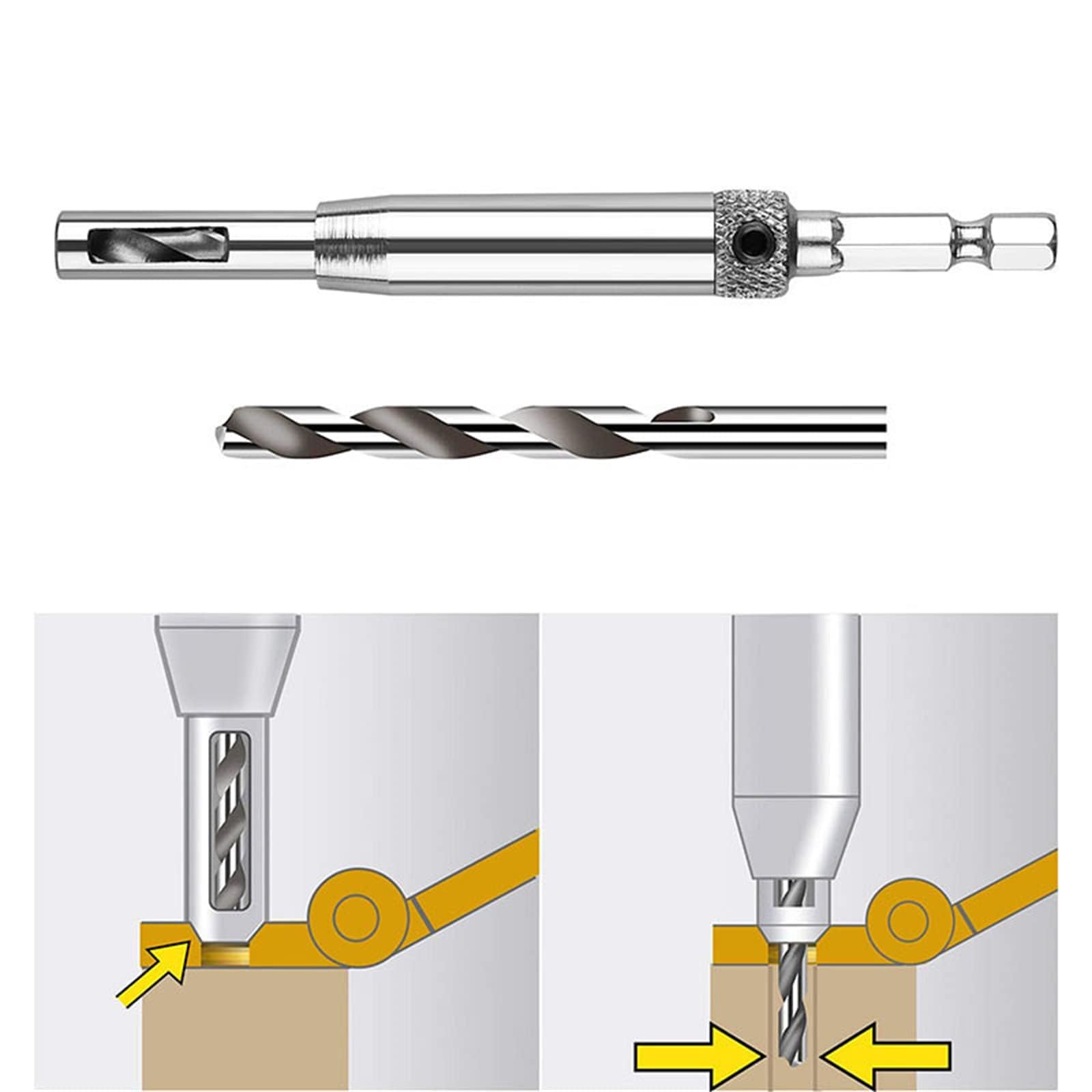 Coffret de 7+1 forets à charnière auto-centreurs Garvee, assortiment de forets HSS pour bois, métal, aluminium, cuivre, acier inoxydable, queue hexagonale de 6,35 mm (1/4")