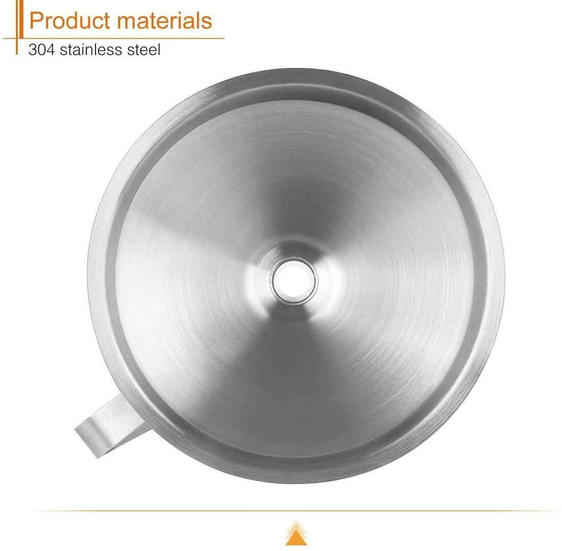 Entonnoir Garvee en acier inoxydable de 12,7 cm (5 pouces) avec passoire à mailles de 200 pour filtrer et transvaser les liquides, couleur : argent